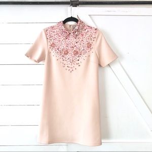 ASOS • NWT  Blush Floral Beaded Shift Dress